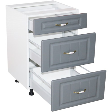 Corp inferior 60 cu 3 sertare metalice pentru greutate Zebra MDF gri dungi [2]