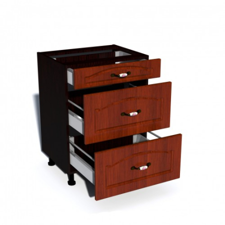 Corp inferior 60 cu 3 sertare metalice pentru greutate Zebra MDF mustata cedru [1]