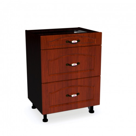 Corpuri Inferioare - Corp inferior 60 cu 3 sertare metalice pentru greutate Zebra MDF mustata cedru