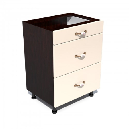 Corpuri Inferioare - Corp inferior 60 cu 3 sertare metalice pentru greutate Zebra MDF vanilie simplu