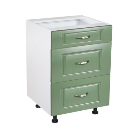 Corpuri Inferioare - Corp inferior 60 cu 3 sertare metalice pentru greutate Zebra MDF Verde