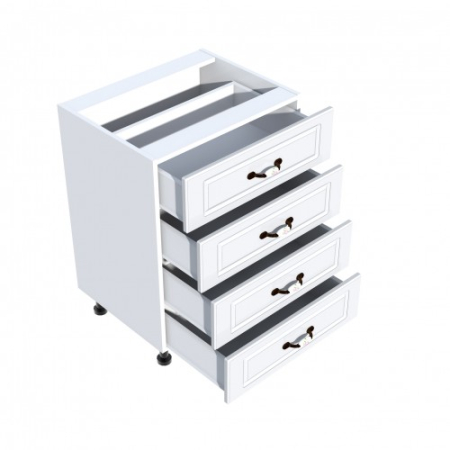 Corp inferior 60 cu 4 sertare Zebra MDF alb drept [1]