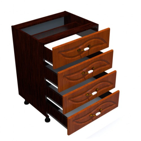 Corp inferior 60 cu 4 sertare Zebra MDF frunza cedru [1]