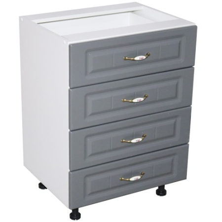 Corpuri Inferioare - Corp inferior 60 cu 4 sertare Zebra MDF gri dungi