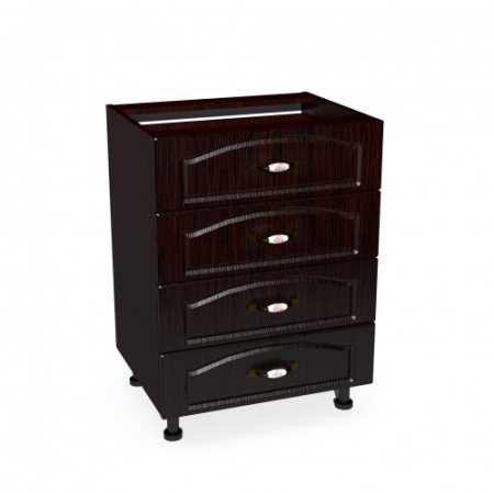 Corpuri Inferioare - Corp inferior 60 cu 4 sertare Zebra MDF mustata wenge