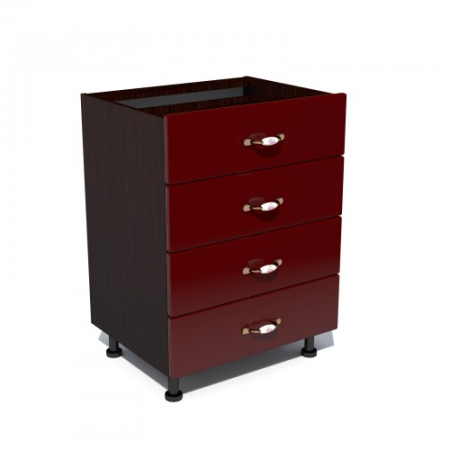 Corpuri Inferioare - Corp inferior 60 cu 4 sertare Zebra MDF rosu simplu