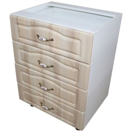 Bucatarii Modulare - Corp inferior 60 cu 4 sertare Zebra MDF sonoma mustata