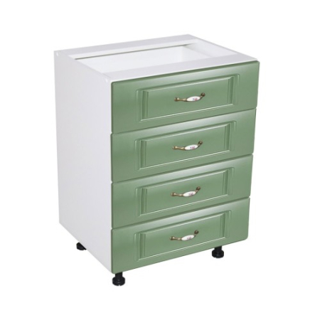 Corpuri Inferioare - Corp inferior 60 cu 4 sertare Zebra MDF Verde drept