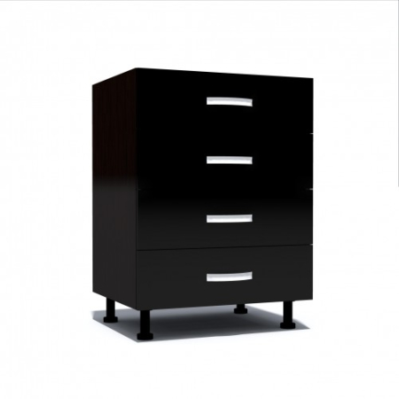 Corpuri Inferioare - Corp inferior 60 cu 4 sertare Zebra negru