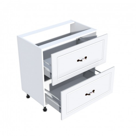 Corp inferior 80 cu 2 sertare metalice pentru greutate Zebra MDF alb drept [1]