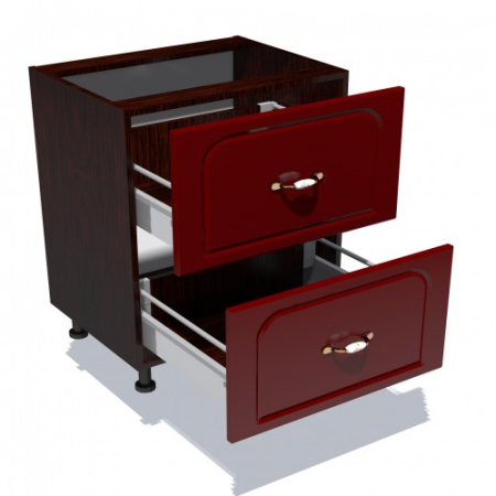 Corp inferior 80 cu 2 sertare metalice pentru greutate Zebra MDF tulip rosu [1]