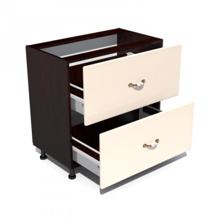 Corp inferior 80 cu 2 sertare metalice pentru greutate Zebra MDF vanilie simplu [1]