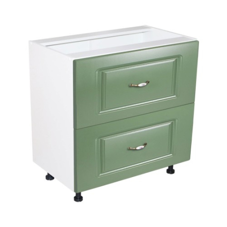 Corpuri Inferioare - Corp inferior 80 cu 2 sertare metalice pentru greutate Zebra MDF verde drept