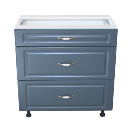 Corp inferior 80 cu 3 sertare metalice greutate Zebra MDF albastru [1]