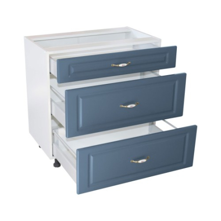 Corp inferior 80 cu 3 sertare metalice greutate Zebra MDF albastru [2]