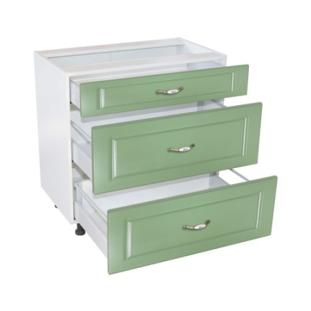 Corp inferior 80 cu 3 sertare metalice greutate Zebra MDF verde [2]