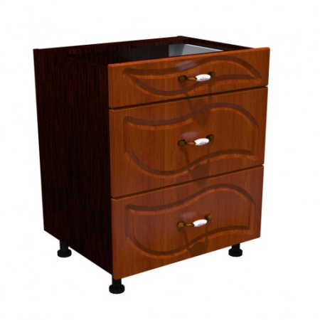 Corpuri Inferioare - Corp inferior 80 cu 3 sertare metalice pentru greutate Zebra MDF frunza cedru