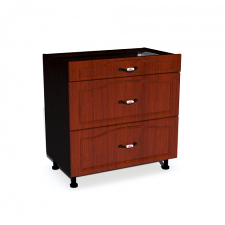 Corpuri Inferioare - Corp inferior 80 cu 3 sertare metalice pentru greutate Zebra MDF mustata cedru