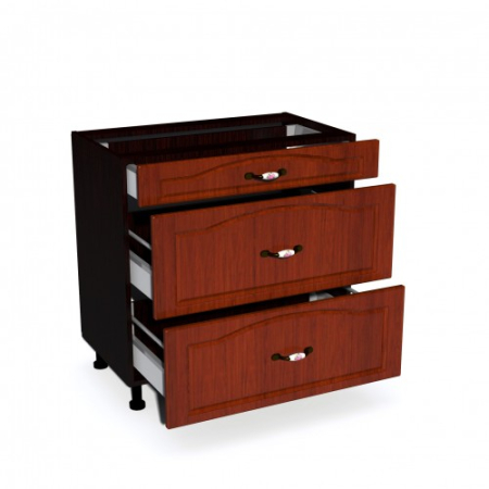 Corp inferior 80 cu 3 sertare metalice pentru greutate Zebra MDF mustata cedru [1]