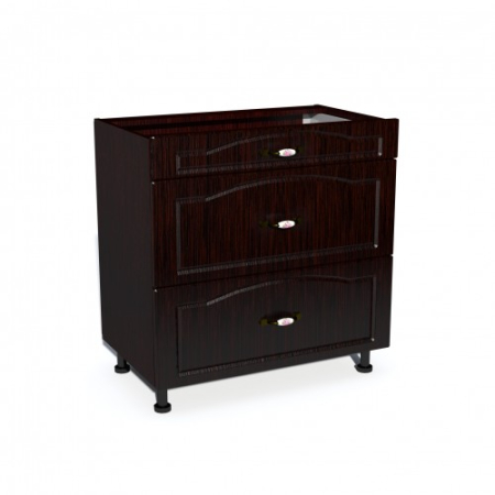 Corpuri Inferioare - Corp inferior 80 cu 3 sertare metalice pentru greutate Zebra MDF mustata wenge