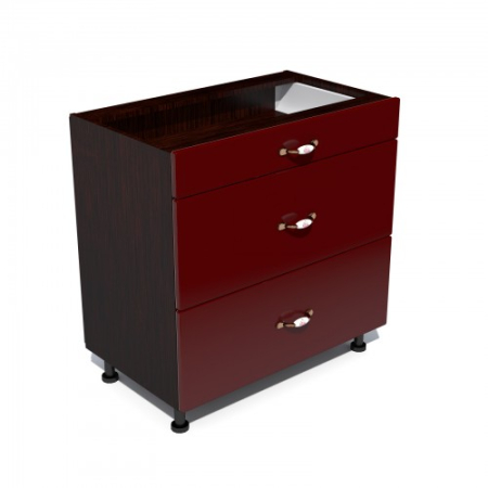 Corpuri Inferioare - Corp inferior 80 cu 3 sertare metalice pentru greutate Zebra MDF rosu simplu