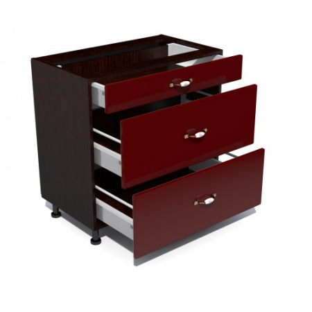 Corp inferior 80 cu 3 sertare metalice pentru greutate Zebra MDF rosu simplu [1]