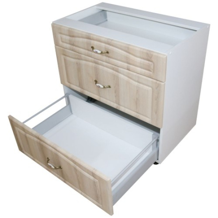 Corp inferior 80 cu 3 sertare metalice pentru greutate Zebra MDF sonoma mustata [1]