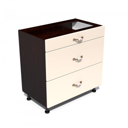 Corpuri Inferioare - Corp inferior 80 cu 3 sertare metalice pentru greutate Zebra MDF vanilie simplu