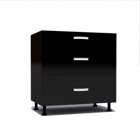 Corpuri Inferioare - Corp inferior 80 cu 3 sertare metalice pentru greutate Zebra negru