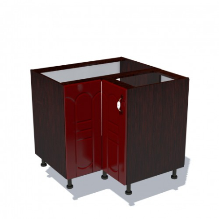 Corpuri Inferioare - Corp inferior colt cu 2 usi Zebra MDF tulip rosu