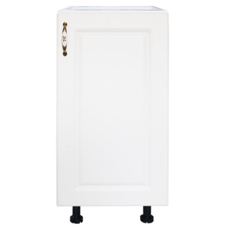 Bucatarii Modulare - Corp inferior cu 1 usa Zebra, Alb/MDF Alb Lucios, fara blat, 40 x 82 x 50 cm