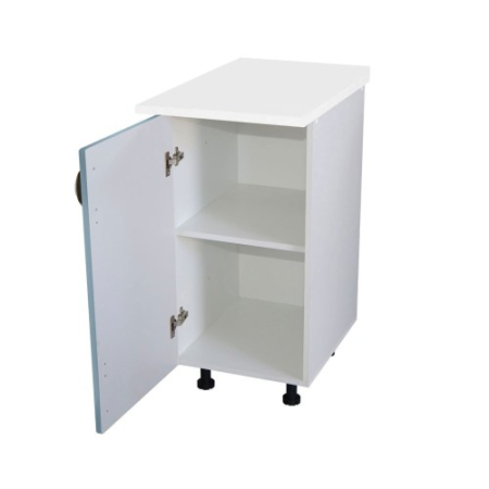 Corp inferior cu 1 Usa Zebra, Alb / MDF Albastru, si blat Alb 40 x 85 x 60 [1]