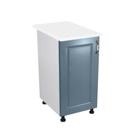 Corp inferior cu 1 Usa Zebra, Alb / MDF Albastru, si blat Alb 40 x 85 x 60 [2]