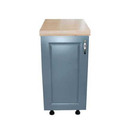 Corpuri Inferioare - Corp inferior cu 1 Usa Zebra, Alb / MDF Albastru, si blat Artar 40 x 85 x 60