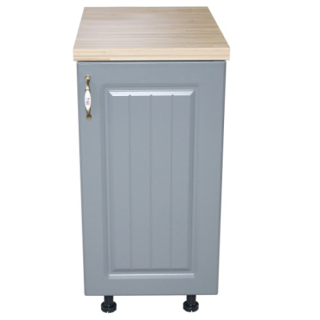 Bucatarii Modulare - Corp inferior cu 1 Usa Zebra, Alb/MDF Gri, si blat Artar 40 x 85 x 60