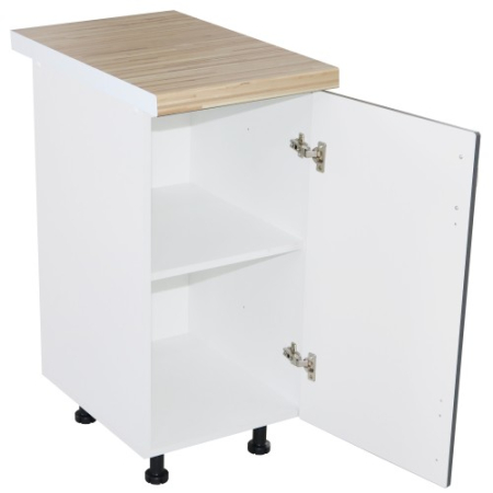 Corp inferior cu 1 Usa Zebra, Alb/MDF Gri, si blat Artar 40 x 85 x 60 [1]