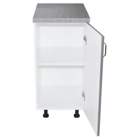 Corp inferior cu 1 Usa Zebra, Alb/MDF Gri, si blat Beton 40 x 85 x 60 [1]