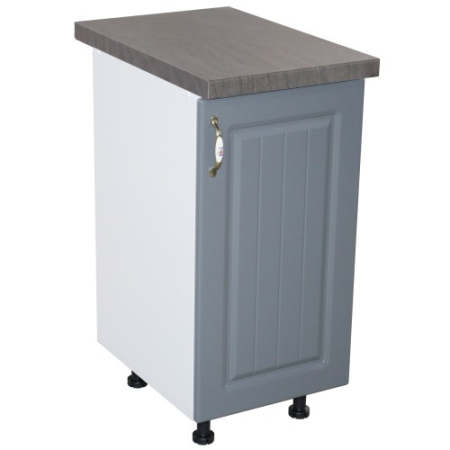 Corp inferior cu 1 Usa Zebra, Alb/MDF Gri, si blat Beton 40 x 85 x 60 [2]