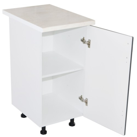 Corp inferior cu 1 Usa Zebra, Alb/MDF Gri, si blat Travertin 40 x 85 x 60 [4]