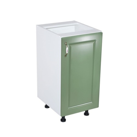 Corpuri Inferioare - Corp inferior cu 1 usa Zebra, Alb/MDF Verde fara blat, 40 x 82 x 50 cm