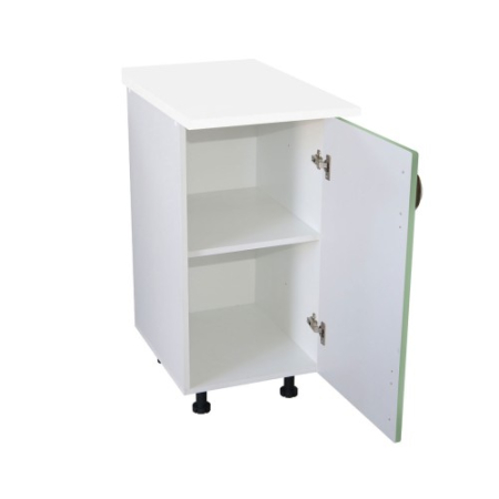 Corp inferior cu 1 Usa Zebra, Alb/MDF Verde, si blat Alb 40 x 85 x 60 [2]