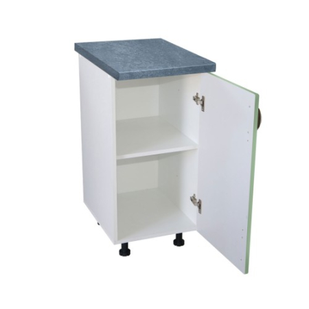 Corp inferior cu 1 Usa Zebra, Alb/MDF Verde si blat Beton 40 x 85 x 60 [2]