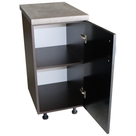 Corp inferior cu 1 Usa Zebra, Wenge / Negru si blat Beton 40 x 85 x 60 [2]