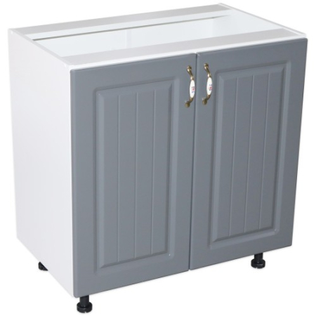 Corpuri Inferioare - Corp inferior cu 2 usi 80 cm Zebra, Alba/MDF GRI, fara blat 80 x 82 x 50