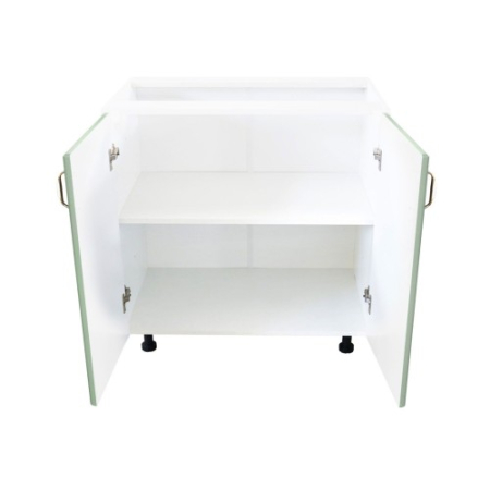 Corp inferior cu 2 usi 80 cm Zebra, Alba/MDF Verde, fara blat 80 x 82 x 50 [2]