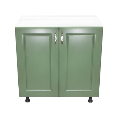 Corp inferior cu 2 usi 80 cm Zebra, Alba/MDF Verde, fara blat 80 x 82 x 50 [3]