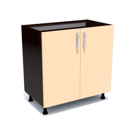 Corpuri Inferioare - Corp inferior cu 2 usi 80 cm Zebra, Wenge/Cappucinno, fara blat 80 x 82 x 50