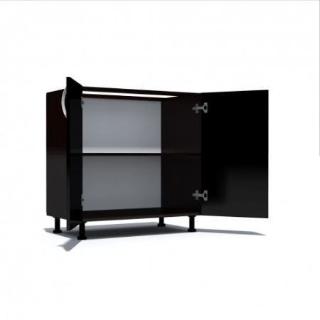 Corp inferior cu 2 usi 80 cm Zebra, Wenge/Negru, fara blat 80 x 82 x 50 [1]