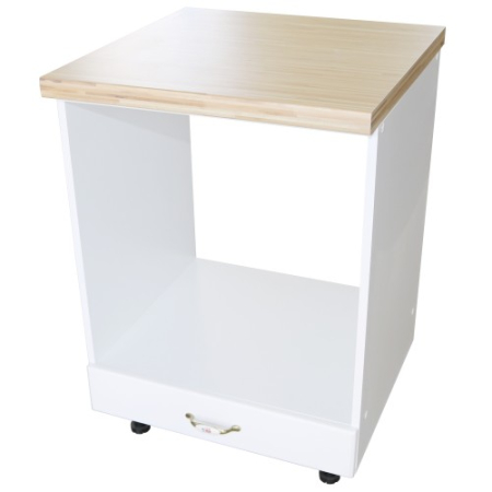 Corpuri Inferioare - Corp pentru cuptor incorporabil cu sertar Zebra, Alb/MDF Alb lucios, cu blat artar, 60 x 85 x 60 cm