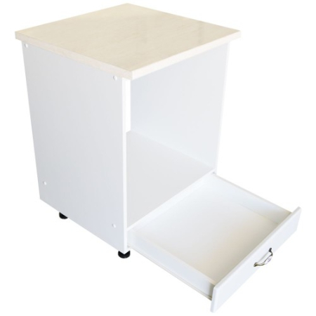 Corp pentru cuptor incorporabil cu sertar Zebra, Alb/MDF Alb lucios, cu blat Travertin, 60 x 85 x 60 cm [1]